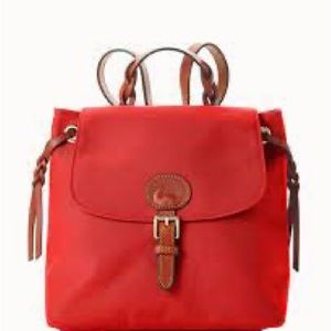 Red nylon flap Dooney & Bourke backpack